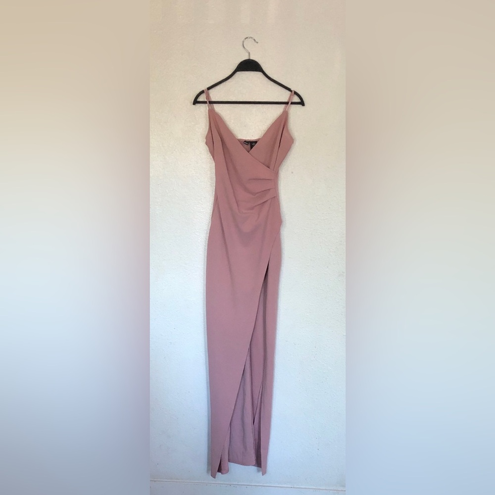 Windsor Mauve Strapless Slit Maxi Dress